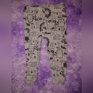 Gray Animal Print Cotton Pants